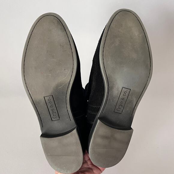 Frye & Co Sarah Shortie Ankle Bootie Boot Black Suede - Picture 8 of 10